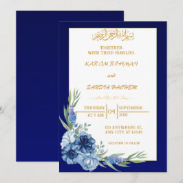 Royal Blue Nikah Islamische Hochzeitseinladung Einladung