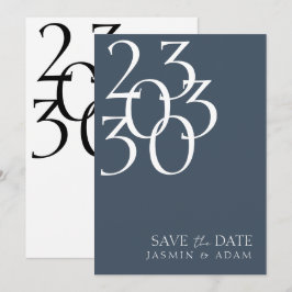 Royal Blue Opulence Minimal Typografie Hochzeit Save The Date