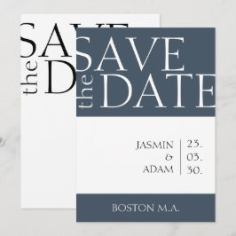 Royal Blue Opulence Minimal Typografie Hochzeit Save The Date