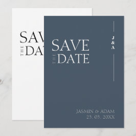 Royal Blue Opulence Minimalistisch Monogram Weddin Save The Date