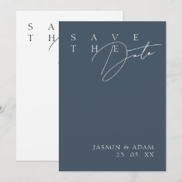 Royal Blue Opulence Modern Typografy Wedding Save The Date
