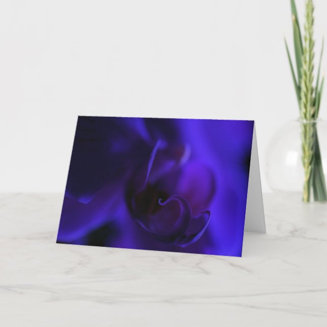 Royal Blue Orchid Blank Card, Exotic Floral Karte (Vorderseite)