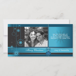 Royal - Blue ornement carte photo de Noël