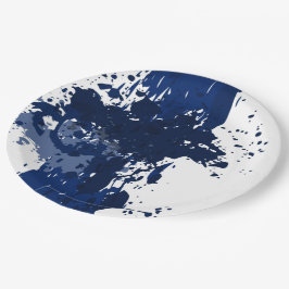 Royal-Blue Paint Spritzer - Hochzeitsfeier - Pappteller