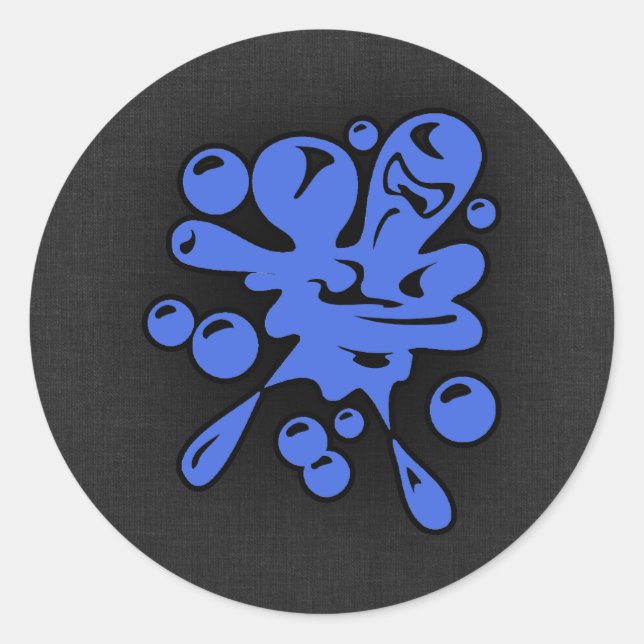 Royal Blue Paintball Runder Aufkleber (Vorderseite)