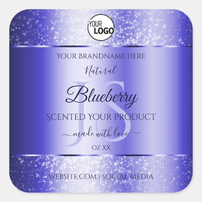 Royal Blue Parties scintillant Produit Étiquettes  (Devant)