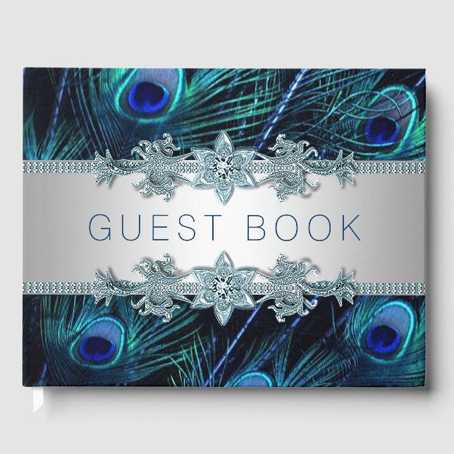 Royal Blue Peacock Mariage Livre d'or (Recto)
