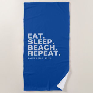 Royal Blue Personalisiert Slogan Strandtuch