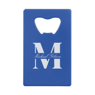 Royal Blue Personalisierter Monogramm Trauzeuge Geldbeutel Flaschenöffner
