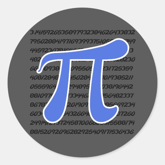 Royal Blue Pi Symbol Runder Aufkleber (Vorderseite)