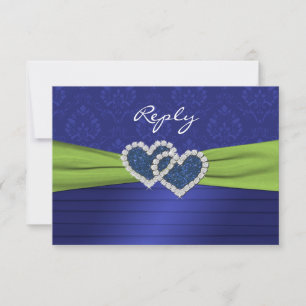 Royal Blue Pleats und Limone Repcard - kleine RSVP Karte