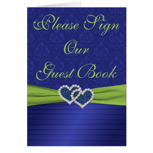 Royal Blue Plees und Chartreuse Table Card (Vorne)