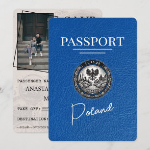 Royal Blue Poland Passport Save the Date