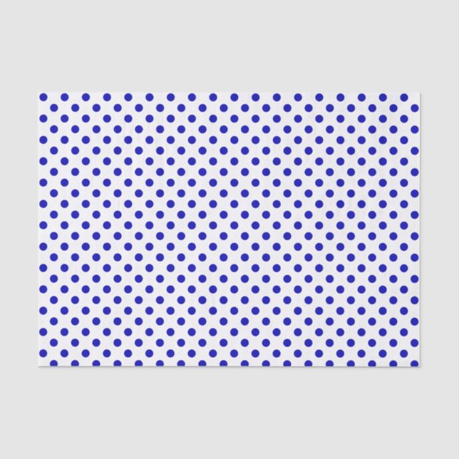 Royal Blue Polka Dot Weißbuch Seidenpapier (Vorderseite)