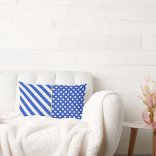 Royal Blue Polka Dots and Stripes by ShirleyTaylor Lendenkissen