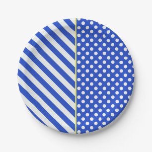 Royal Blue Polka Dots and Stripes by ShirleyTaylor Pappteller