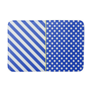 Royal Blue Polka Dots and Stripes von ShirleyTaylo Badematte