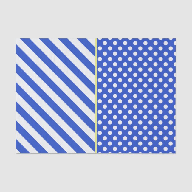 Royal Blue Polka Dots and Stripes von ShirleyTaylo Seidenpapier (Vorderseite)