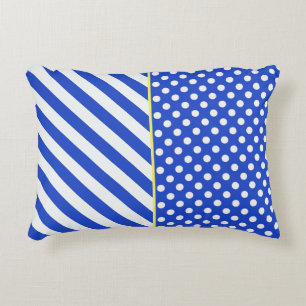 Royal Blue Polka Dots and Stripes von STaylor Dekokissen