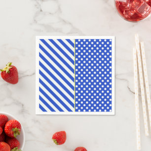 Royal Blue Polka Dots and Stripes von STaylor Serviette