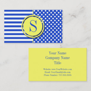Royal Blue Polka Dots and Stripes von STaylor Visitenkarte