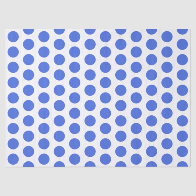 Royal Blue Polka Dots Tissue Paper Seidenpapier (Vorderseite)