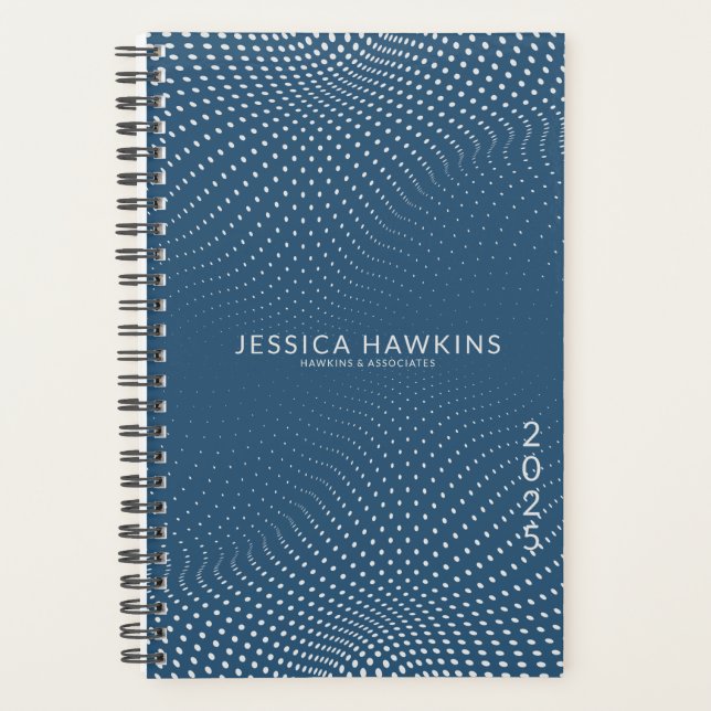 Royal Blue Pop Dots Year Planer (Vorderseite)