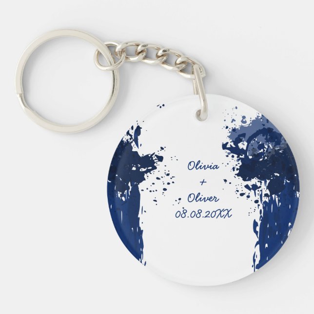 Royal Blue Porte - clé Wedding Favor (Devant)