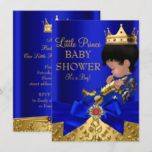 Royal Blue Prince Boy Baby Showküche Afrikanischer Einladung