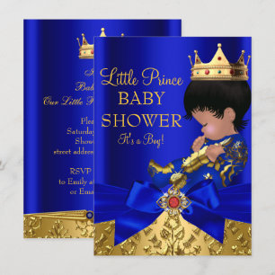 Royal Blue Prince Boy Baby Showküche Afrikanischer Einladung