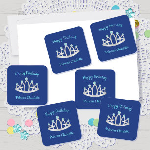 Royal Blue Princess Tiara Geburtstagsparty Sticker