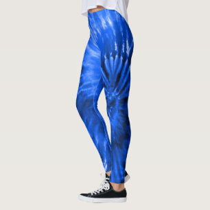Royal Blue Psychedelic Sternexplosion Gefärbte Kra Leggings