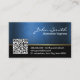 Royal Blue QR Code Biomedical Business Card Visitenkarte (Vorderseite)