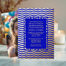 Royal Blue Quinceañera Einladung Glam Sparkle Spaß