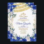 Royal Blue Quinceanera Mexican Girl 15. Geburtstag Einladung<br><div class="desc">Royal Blue Quinceanera und Rose Mexican Girl 15. Geburtstag EinladungMis Quince Anos,  15. Geburtstag, </div>