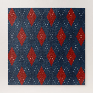 Royal Blue Raute Weihnachtsmuster