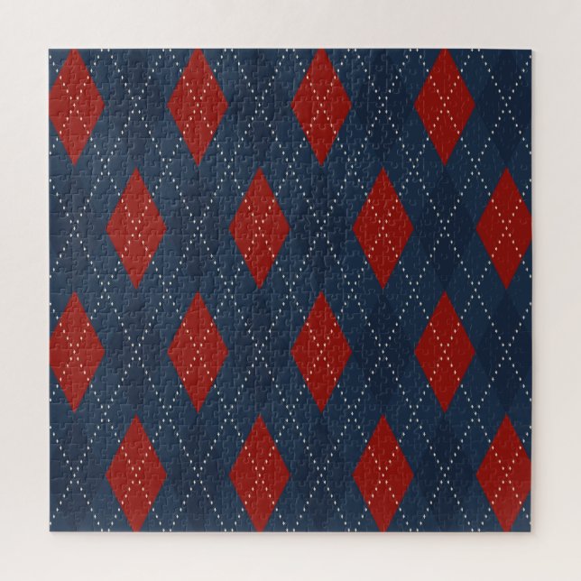 Royal Blue Raute Weihnachtsmuster (Vertikal)
