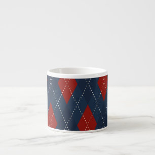 Royal Blue Raute Weihnachtsmuster Espressotasse