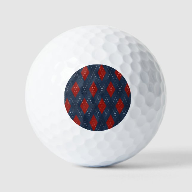 Royal Blue Raute Weihnachtsmuster Golfball (Vorderseite)