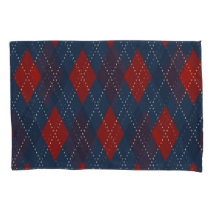 Royal Blue Raute Weihnachtsmuster Kissenbezug