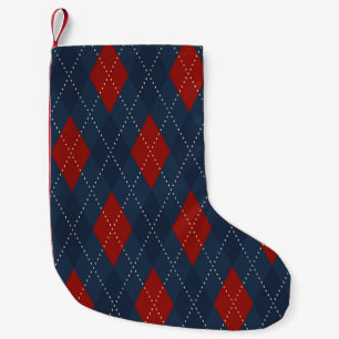 Royal Blue Raute Weihnachtsmuster Kleiner Weihnachtsstrumpf