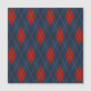 Royal Blue Raute Weihnachtsmuster Magnetkarte