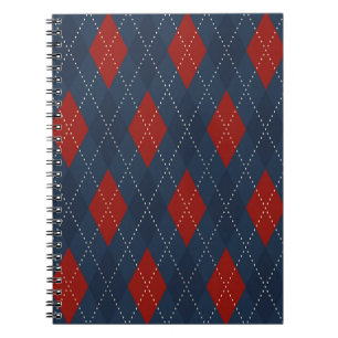 Royal Blue Raute Weihnachtsmuster Notizblock