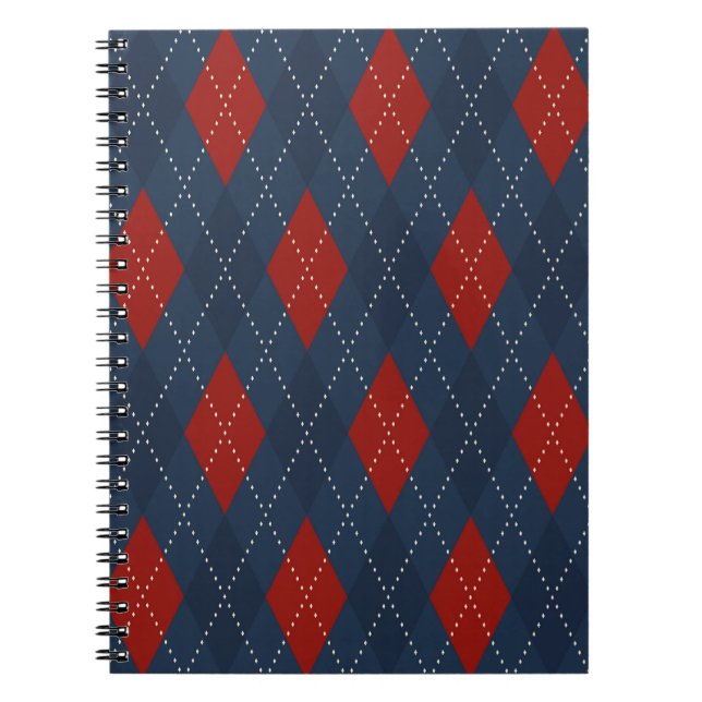 Royal Blue Raute Weihnachtsmuster Notizblock (Vorderseite)