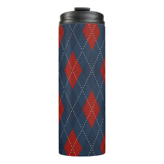 Royal Blue Raute Weihnachtsmuster Thermosbecher