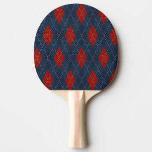 Royal Blue Raute Weihnachtsmuster Tischtennis Schläger