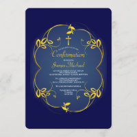 Royal Blue Religious Einladung