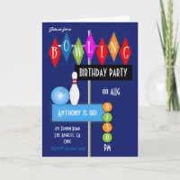 Royal Blue Retro Bowling Birthday Party