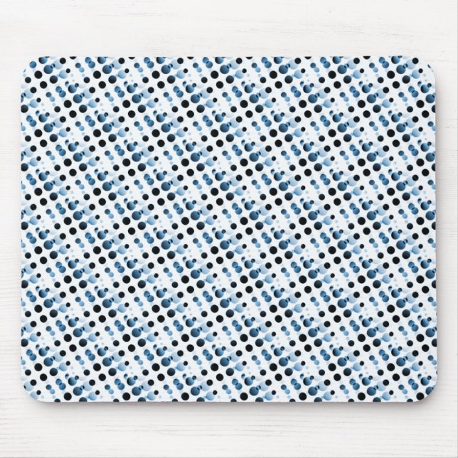 Royal Blue Retro Bubbles Mousepad (Vorne)
