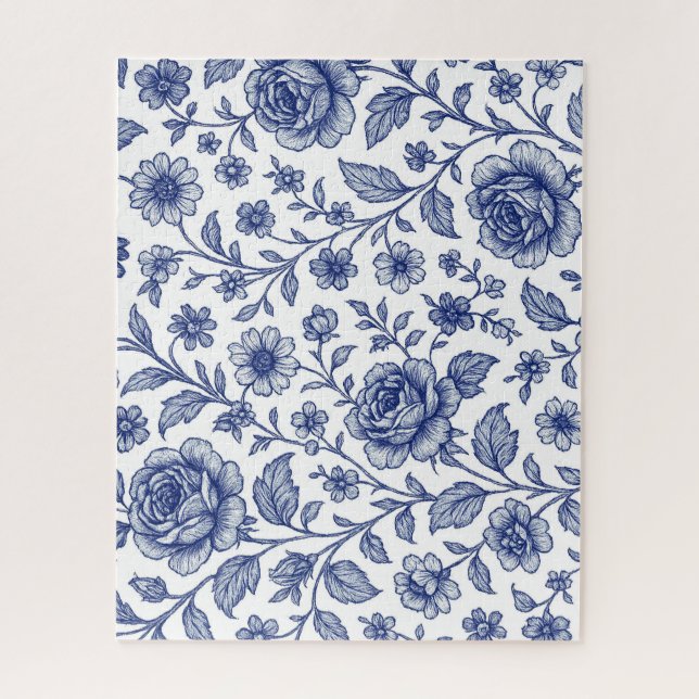 Royal Blue Rose Blumenmuster (Vertikal)